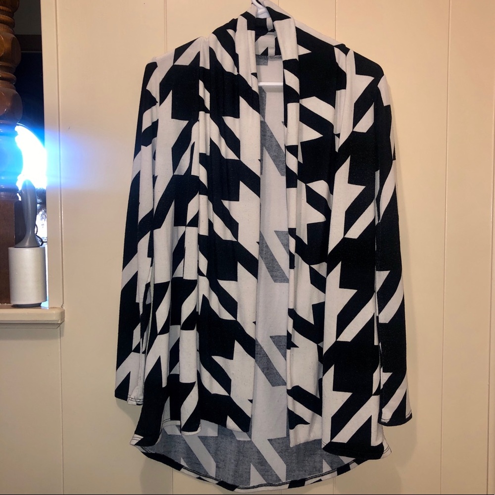 Houndstooth Pattern Womens Cardigan